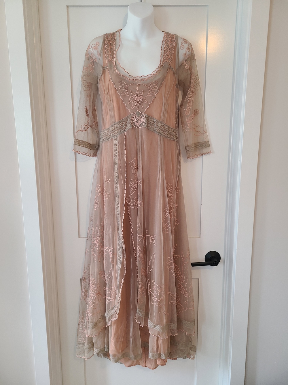 New Nataya 40163 Downton Abbey Tea Party Gown In Quartz Lace Dress